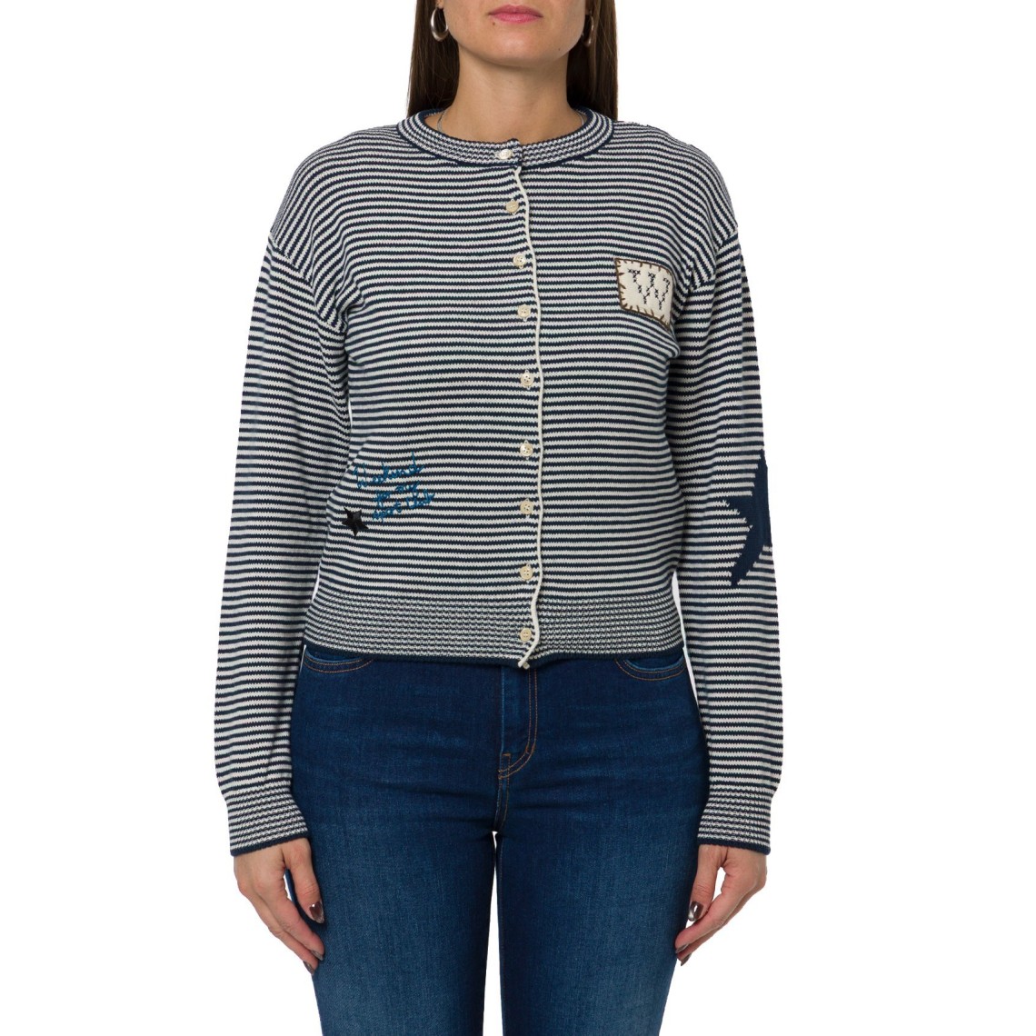 Cardigan in filato di cotone con intarsi Wkdteiera Weekend Max Mara