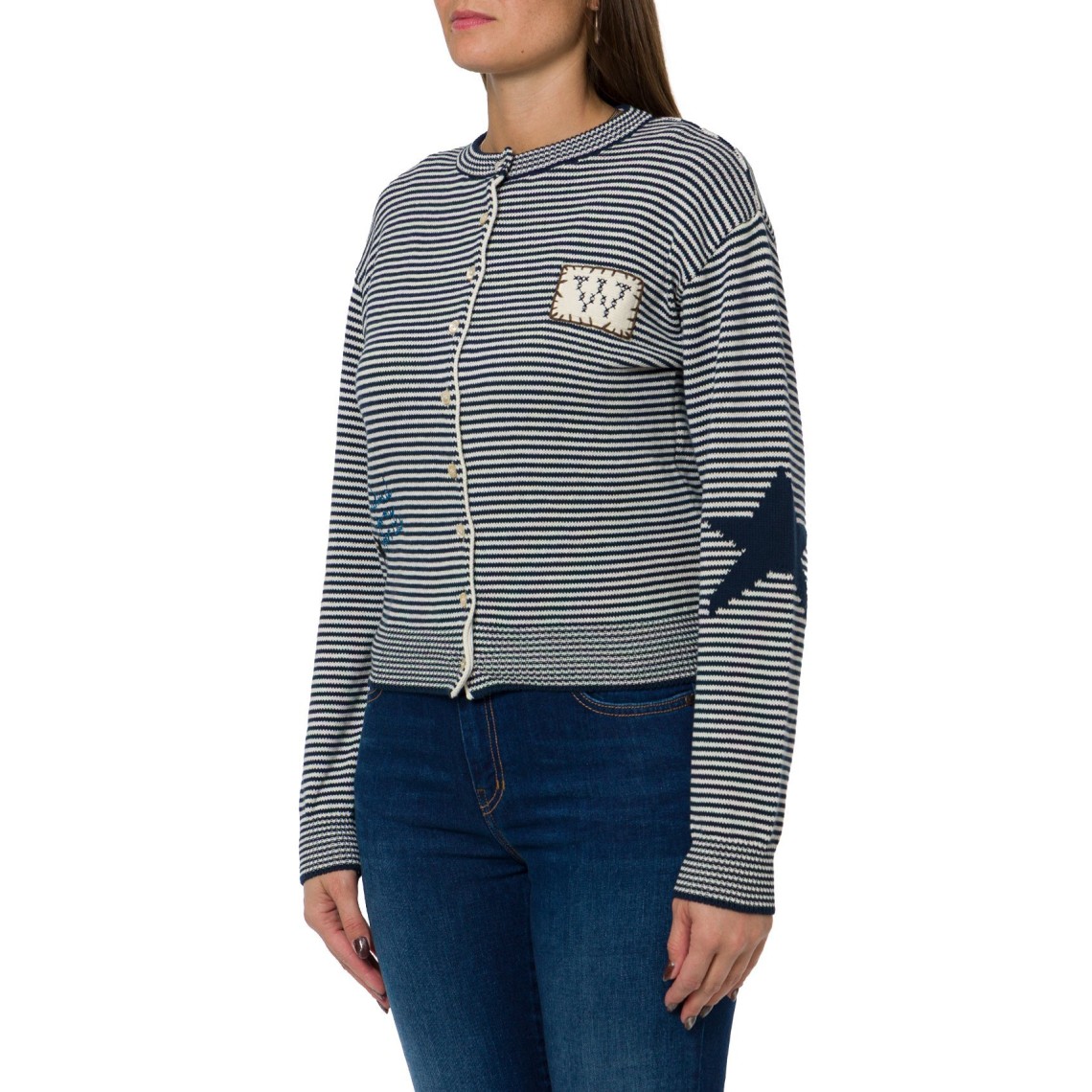 Cardigan in filato di cotone con intarsi Wkdteiera Weekend Max Mara