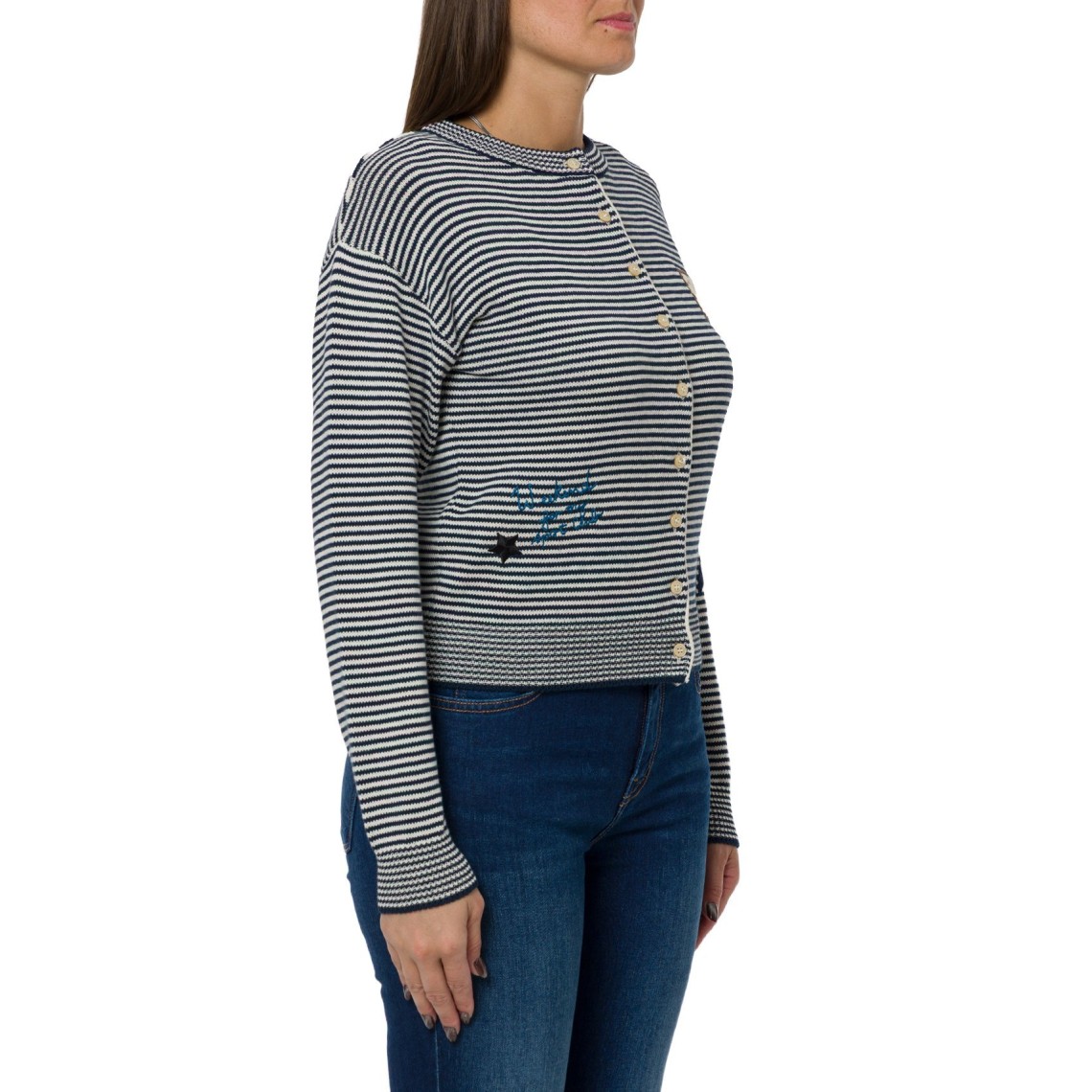 Cardigan in filato di cotone con intarsi Wkdteiera Weekend Max Mara