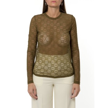 Maglia Rover in pizzo stretch con motivo logo Love Birds...