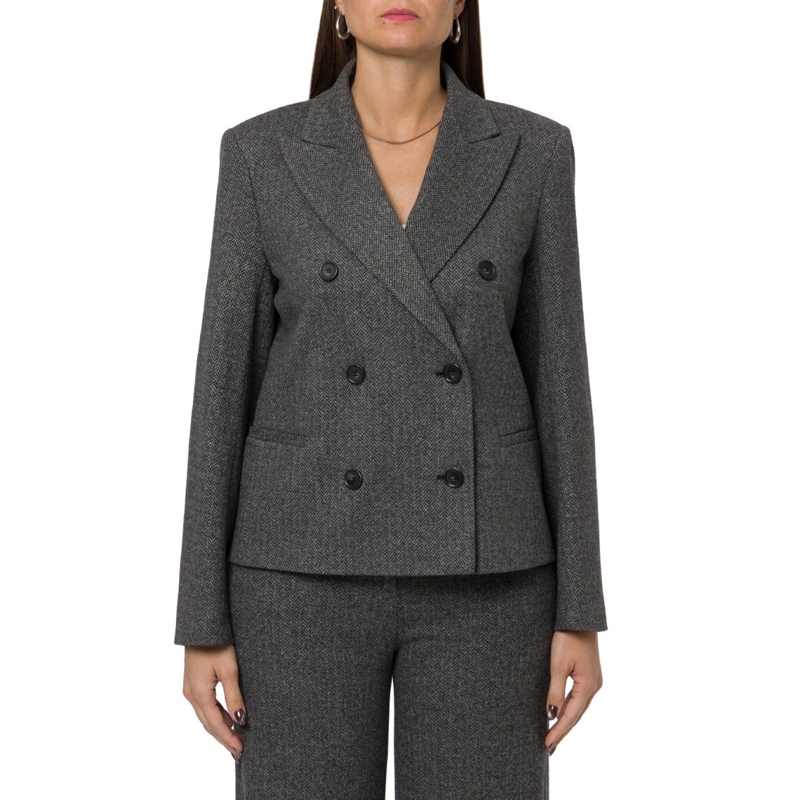 Giacca doppiopetto in jersey micro jacquard Wkdgrado Weekend Max Mara