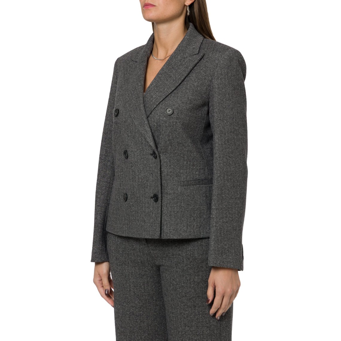 Giacca doppiopetto in jersey micro jacquard Wkdgrado Weekend Max Mara