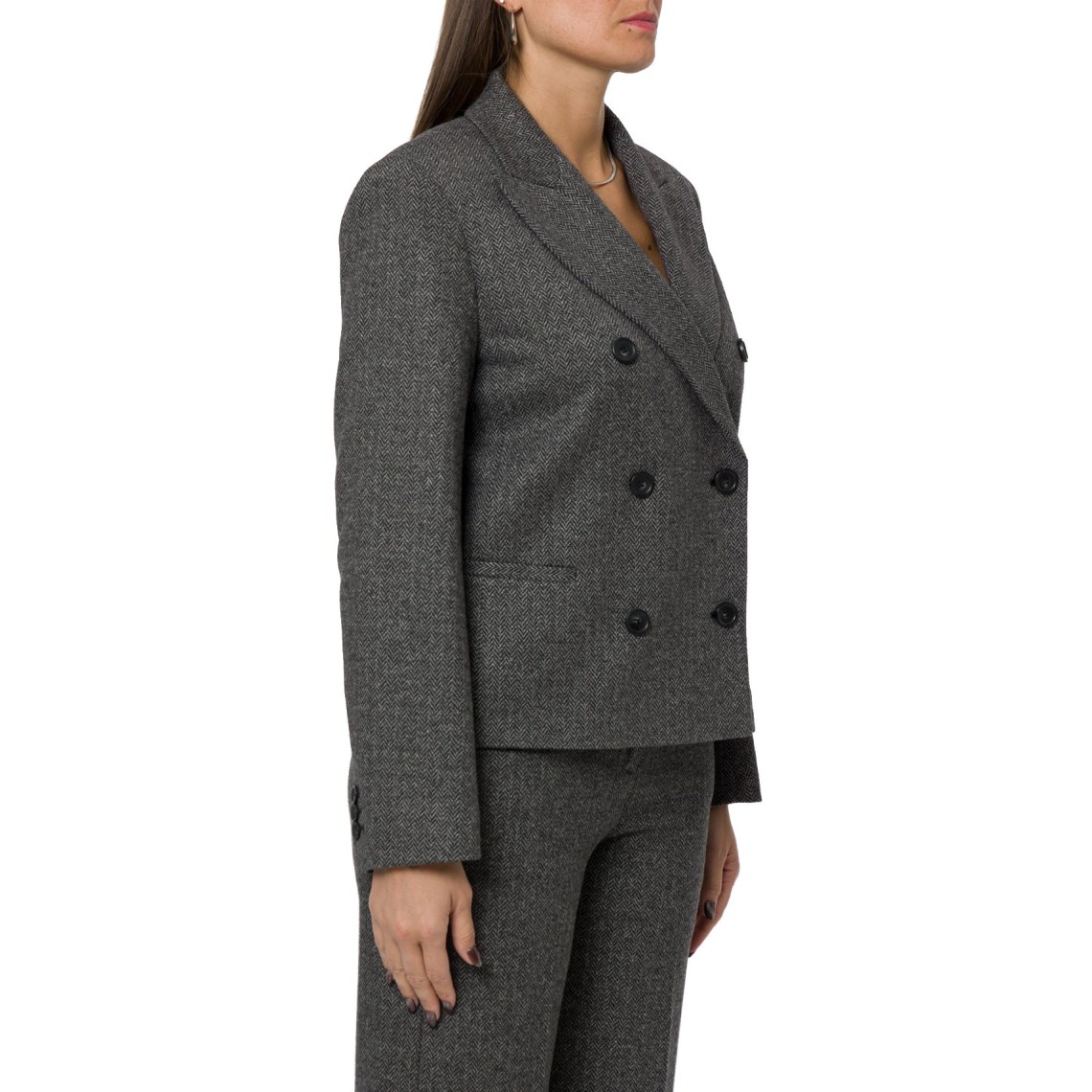 Giacca doppiopetto in jersey micro jacquard Wkdgrado Weekend Max Mara