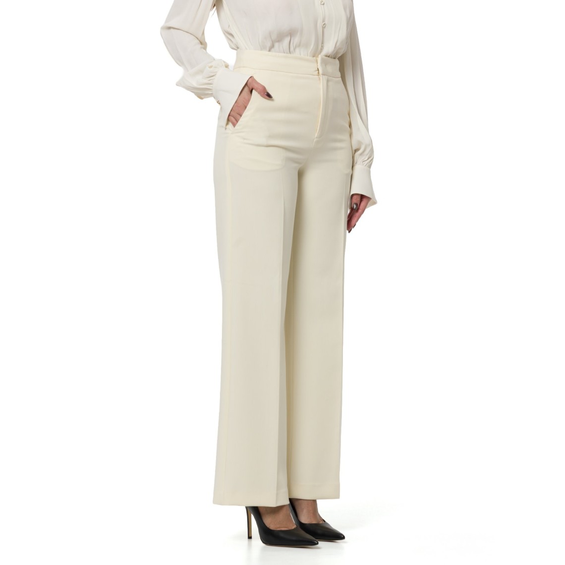 Pantaloni dritti in crêpe Twinset