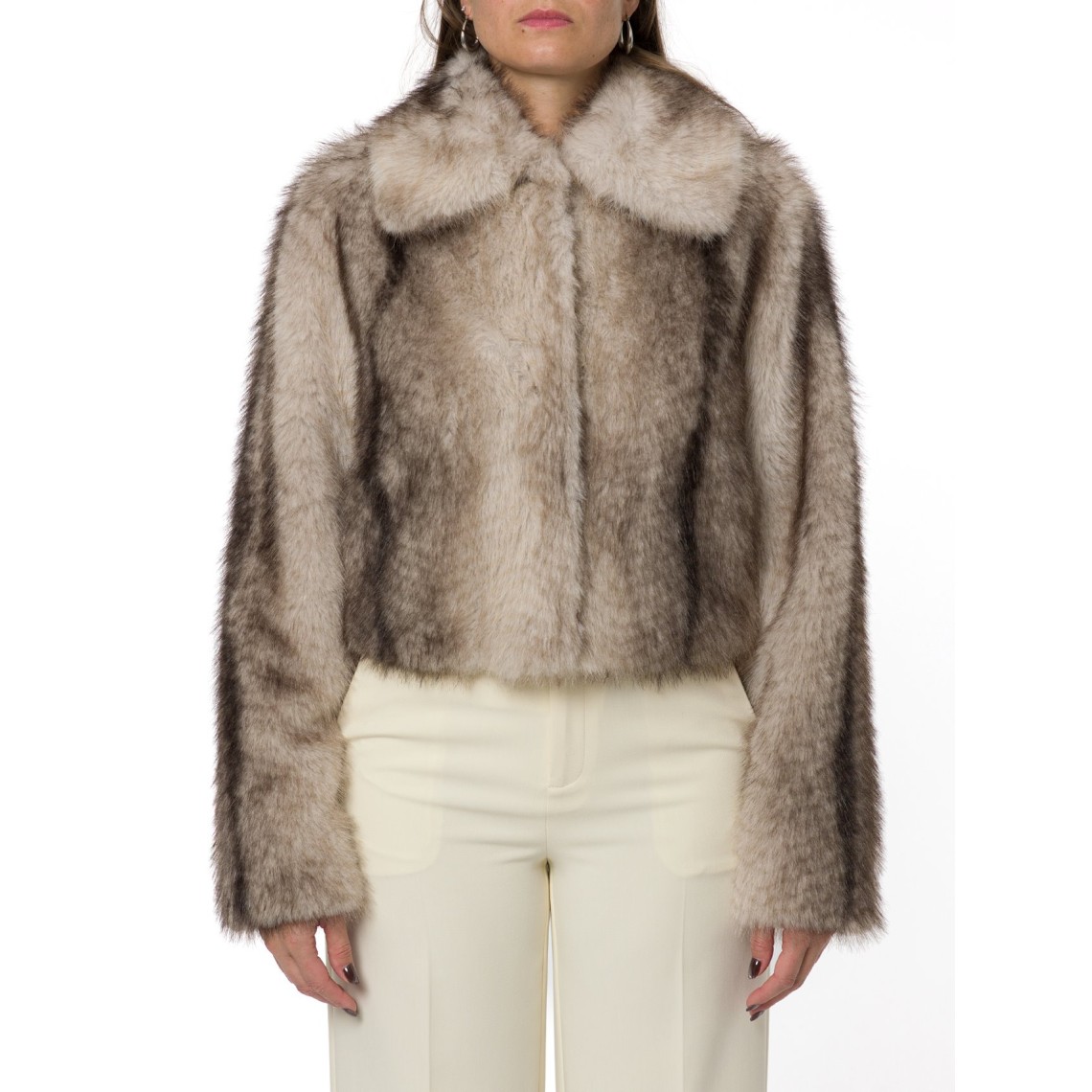 Giacca in faux fur a stampa sfumata Twinset
