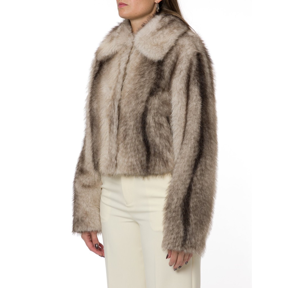 Giacca in faux fur a stampa sfumata Twinset