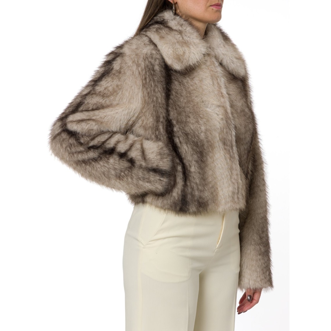 Giacca in faux fur a stampa sfumata Twinset