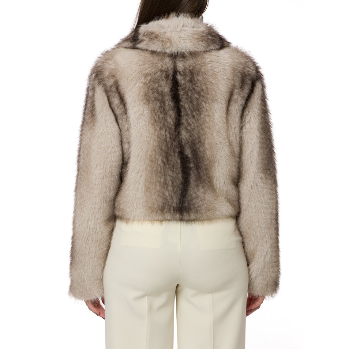 Giacca in faux fur a stampa sfumata Twinset
