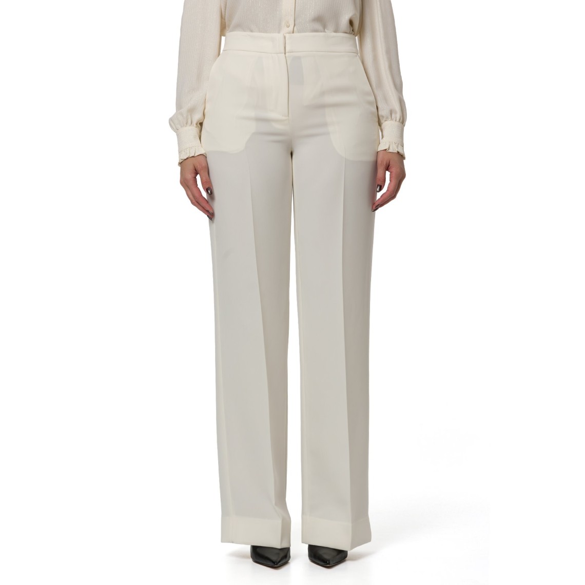 Pantaloni palazzo in crêpe Twinset