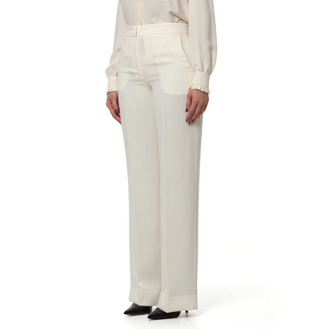 Pantaloni palazzo in crêpe Twinset