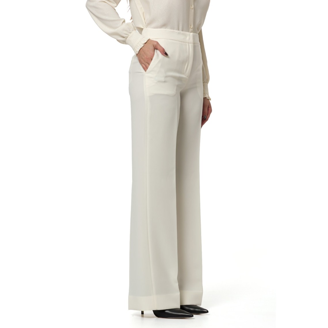 Pantaloni palazzo in crêpe Twinset
