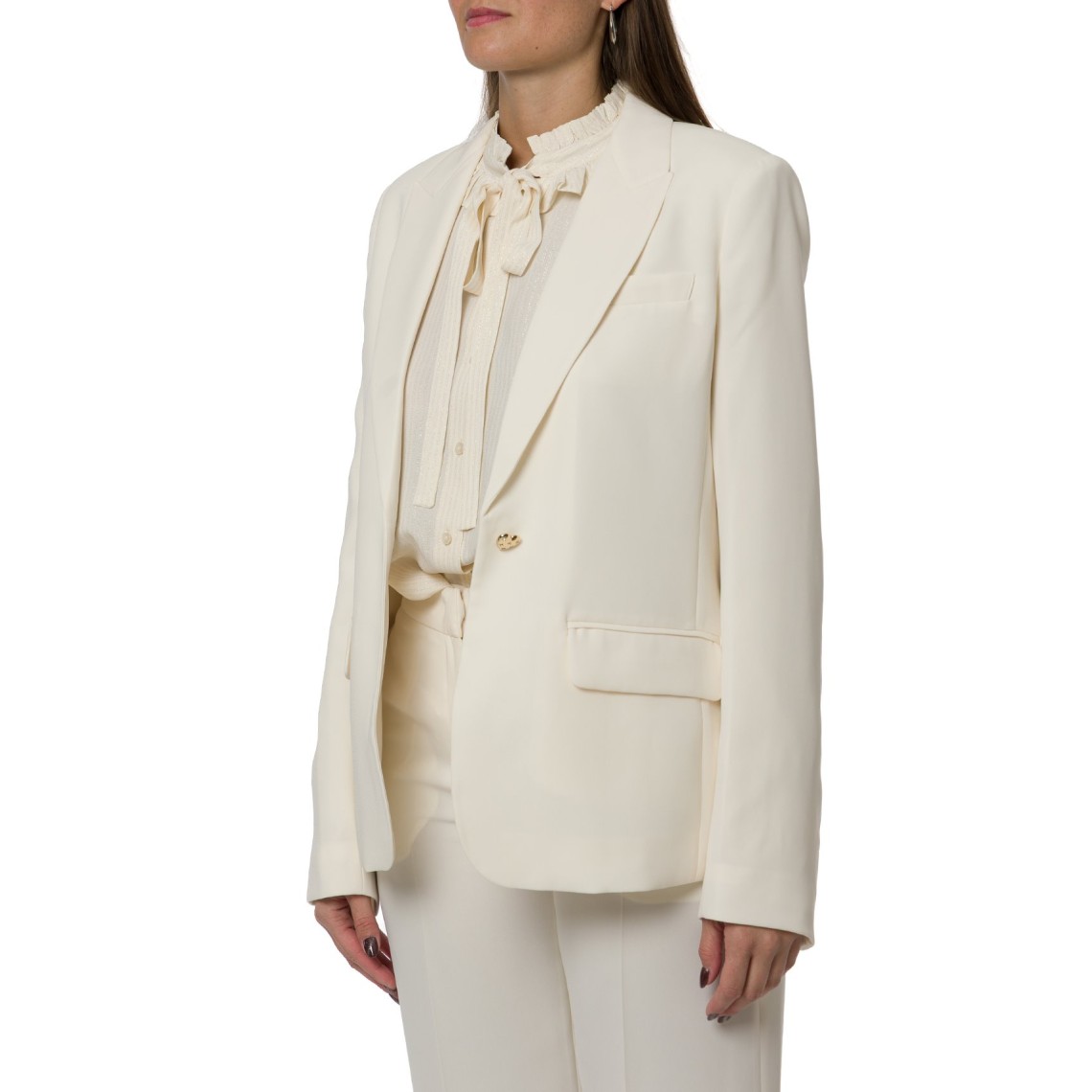 Blazer Twinset in crêpe con bottone a cuore