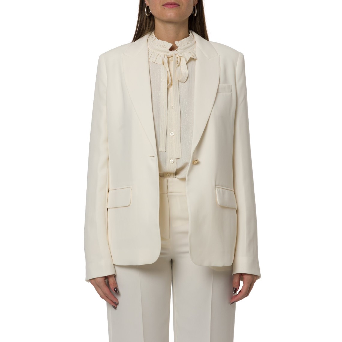 Blazer Twinset in crêpe con bottone a cuore