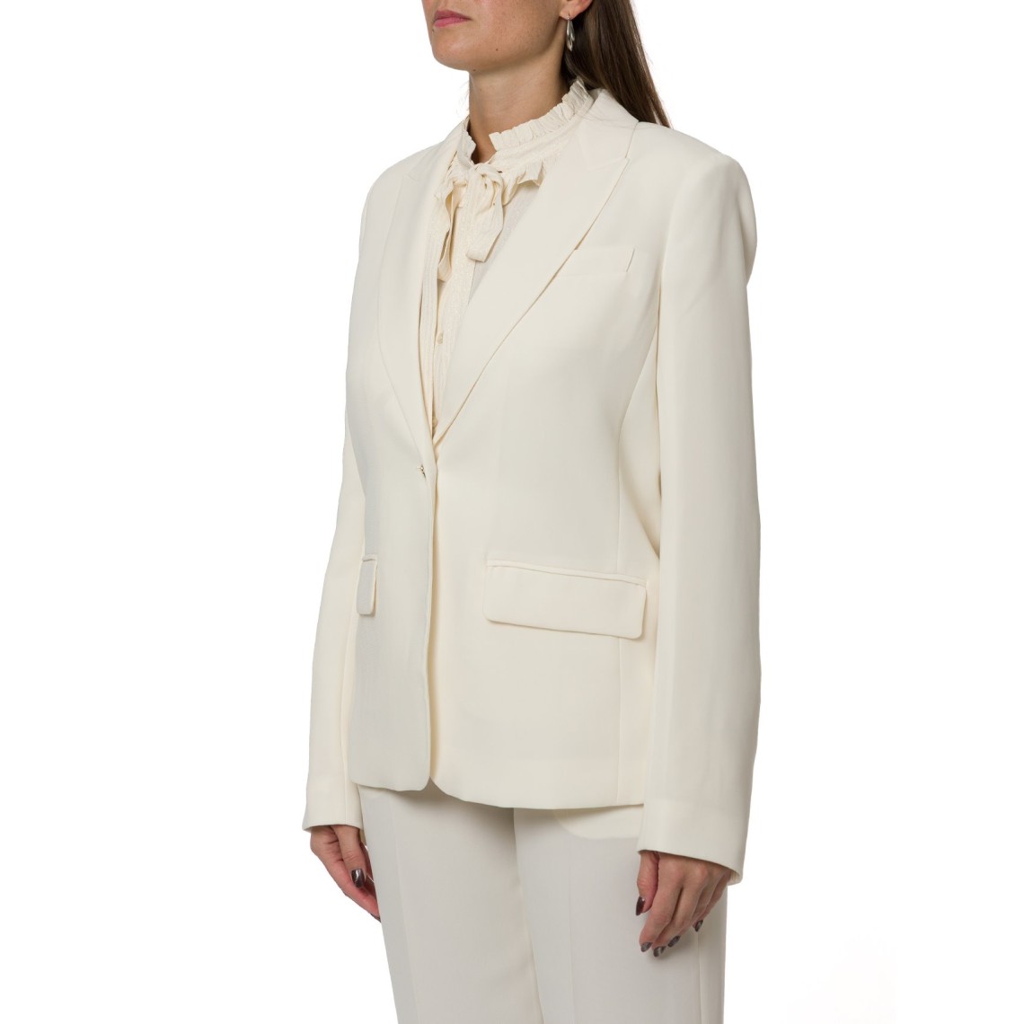 Blazer Twinset in crêpe con bottone a cuore