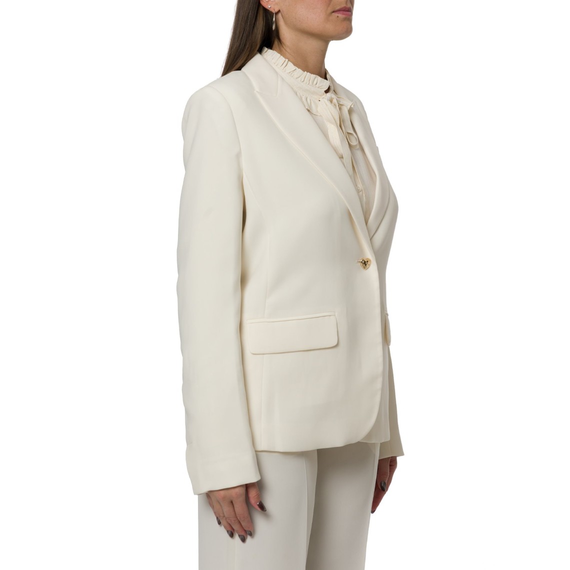 Blazer Twinset in crêpe con bottone a cuore