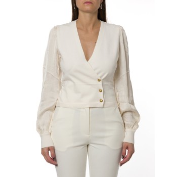 Blusa Twinset con maniche in viscosa jacquard