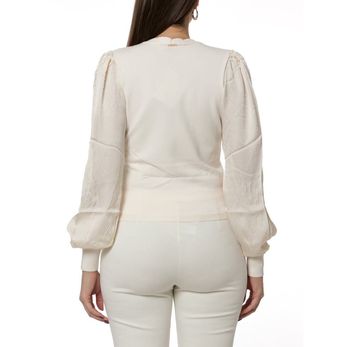 Blusa Twinset con maniche in viscosa jacquard