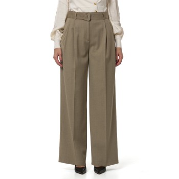 Pantaloni palazzo in raso opaco Twinset