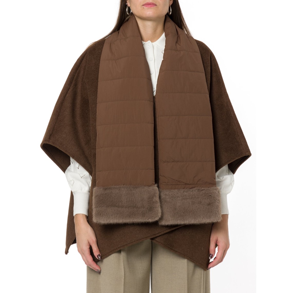 Poncho con sciarpa Twinset