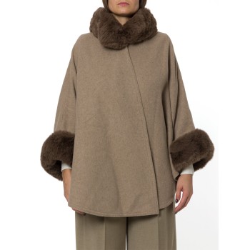 Poncho con faux fur Twinset