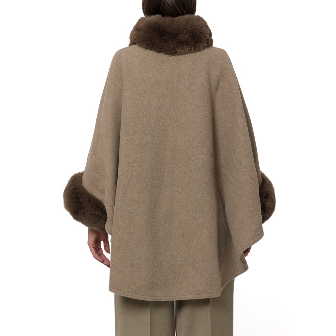 Poncho con faux fur Twinset