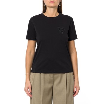 T-shirt con logo Twinset tono su tono