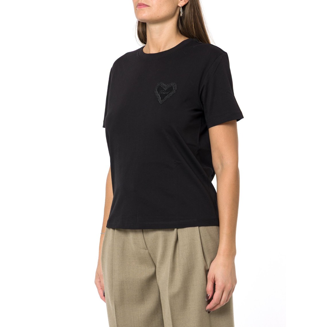 T-shirt con logo Twinset tono su tono