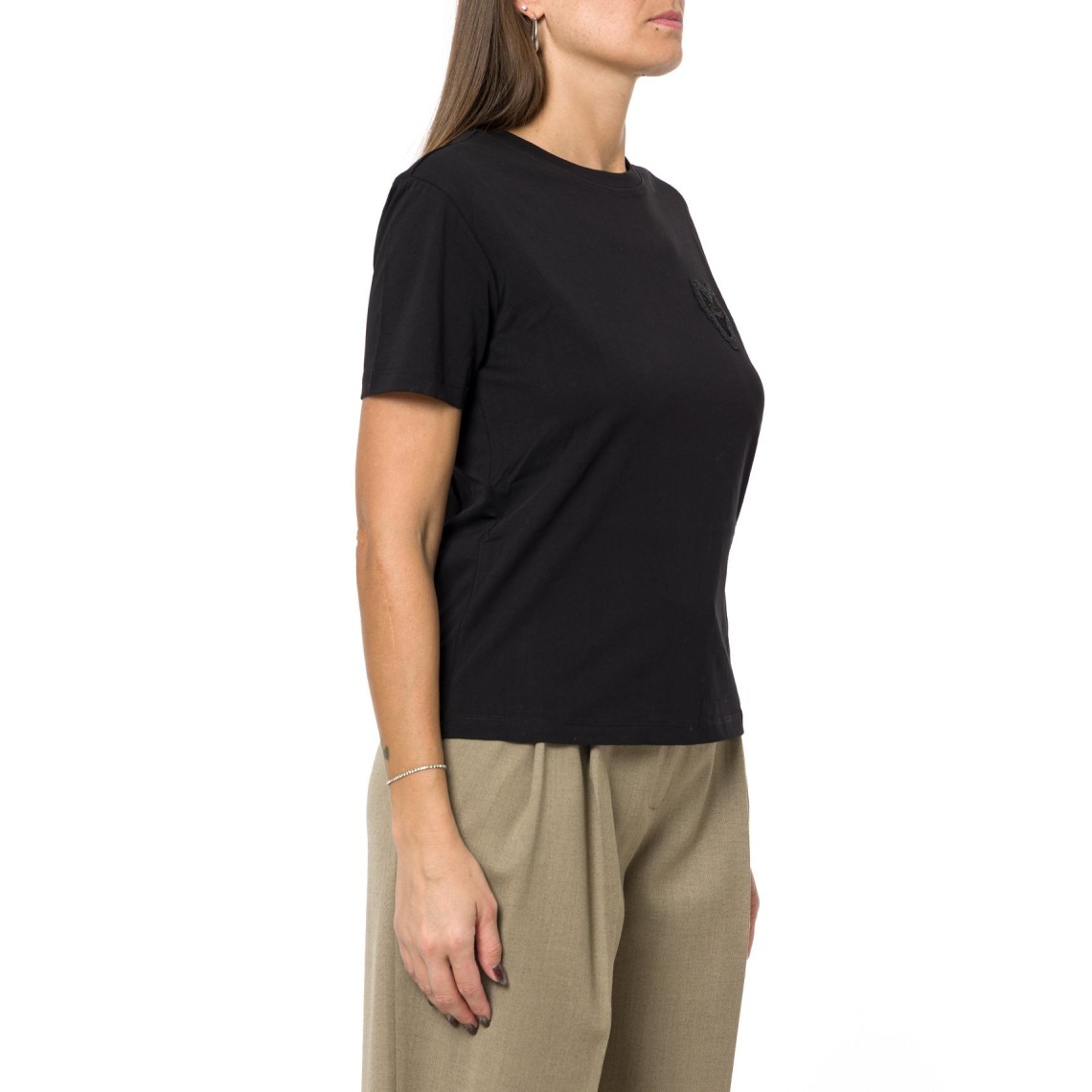 T-shirt con logo Twinset tono su tono