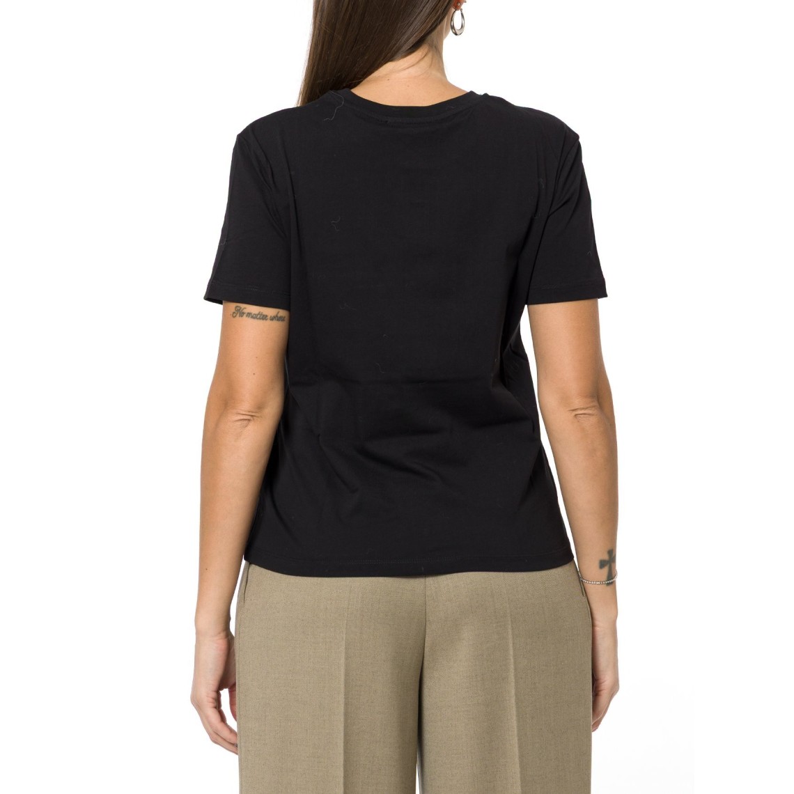 T-shirt con logo Twinset tono su tono