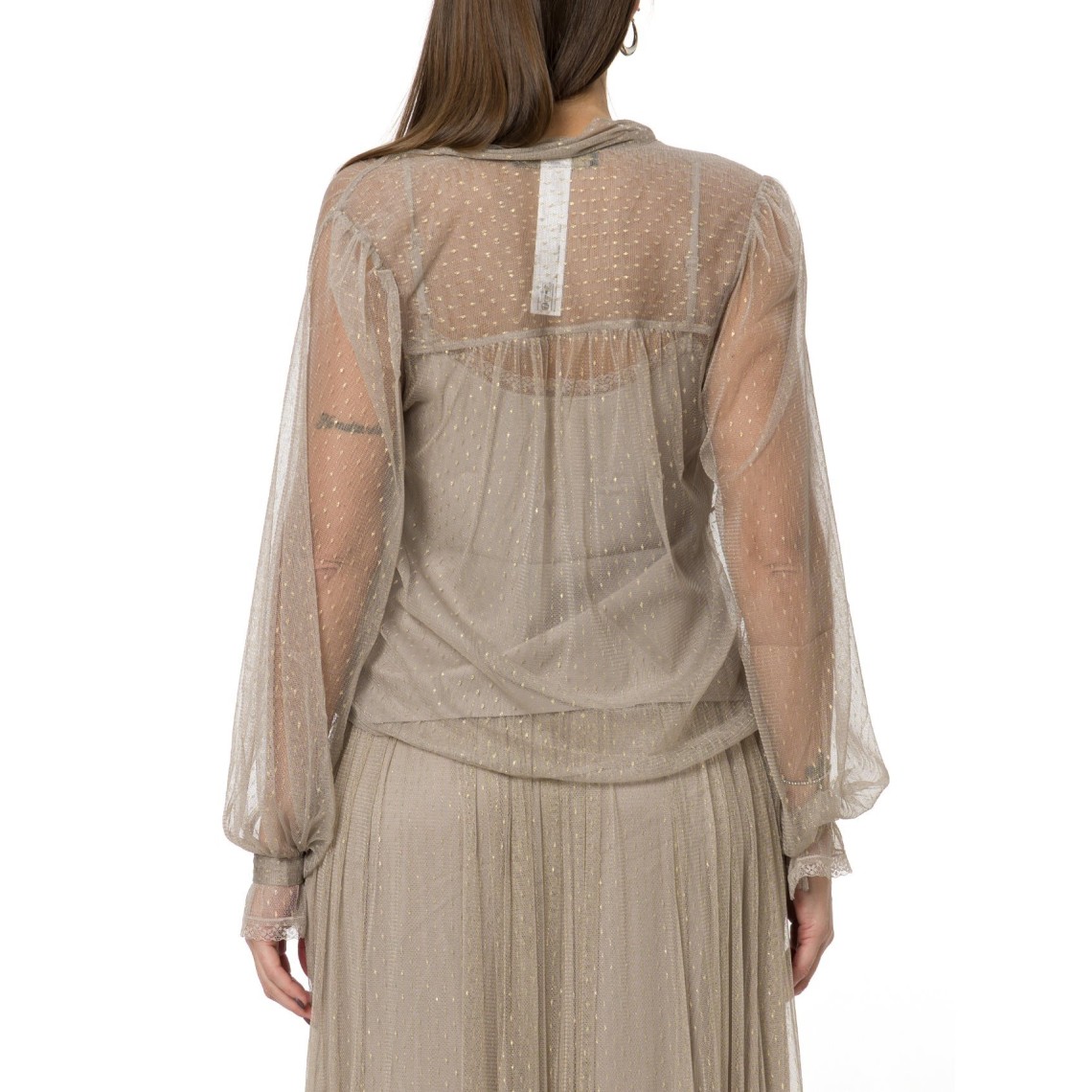 Camicia in tulle con lurex Twinset