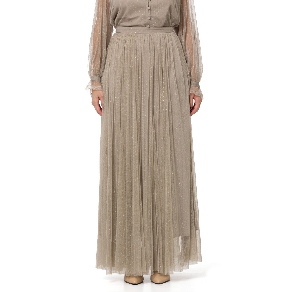 Gonna lunga in tulle con lurex Twinset