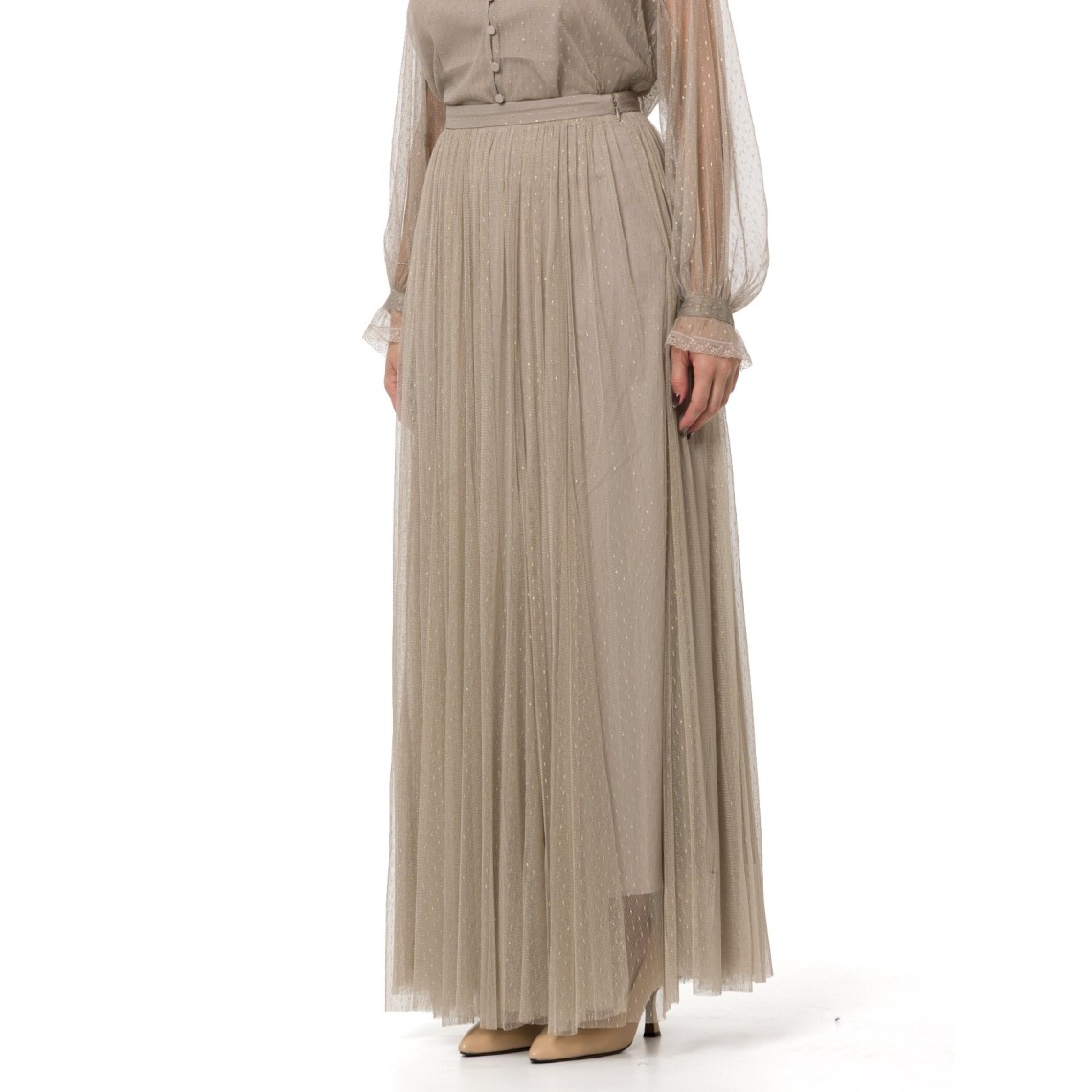 Gonna lunga in tulle con lurex Twinset
