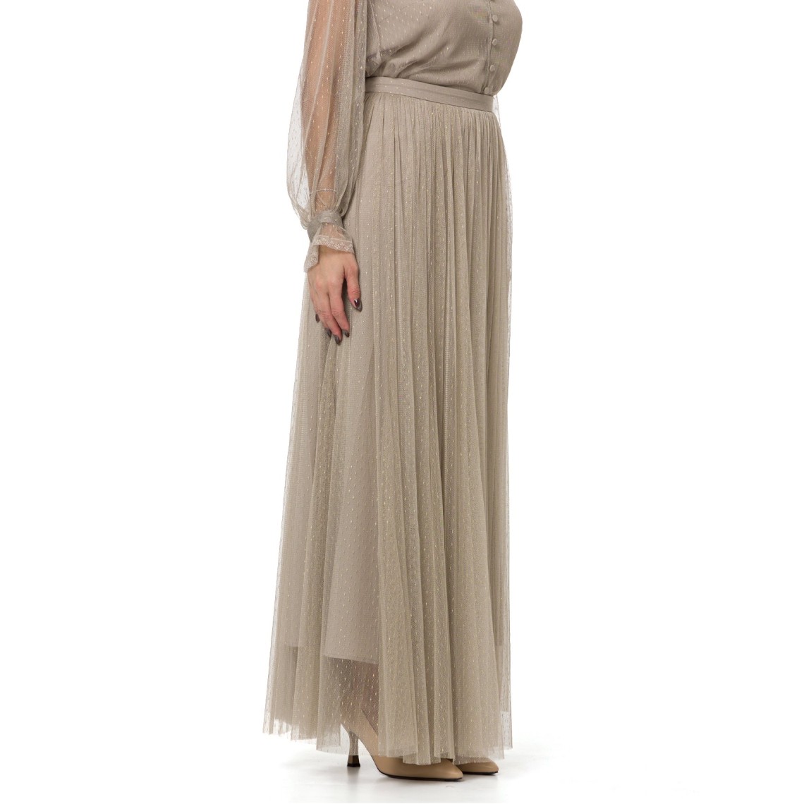 Gonna lunga in tulle con lurex Twinset