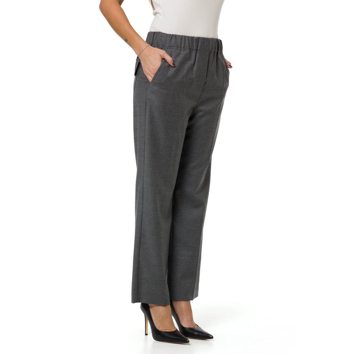 Pantalone in flanella di lana stretch Wkdhateley Weekend Max Mara