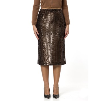 Gonna longuette in paillettes con zip Twinset