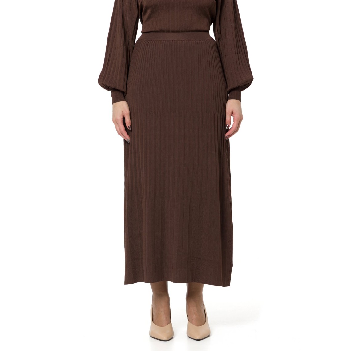 Gonna lunga in maglia plissettata Twinset