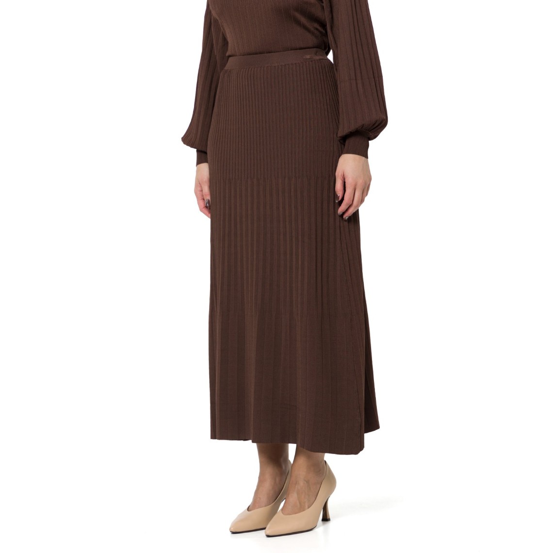 Gonna lunga in maglia plissettata Twinset