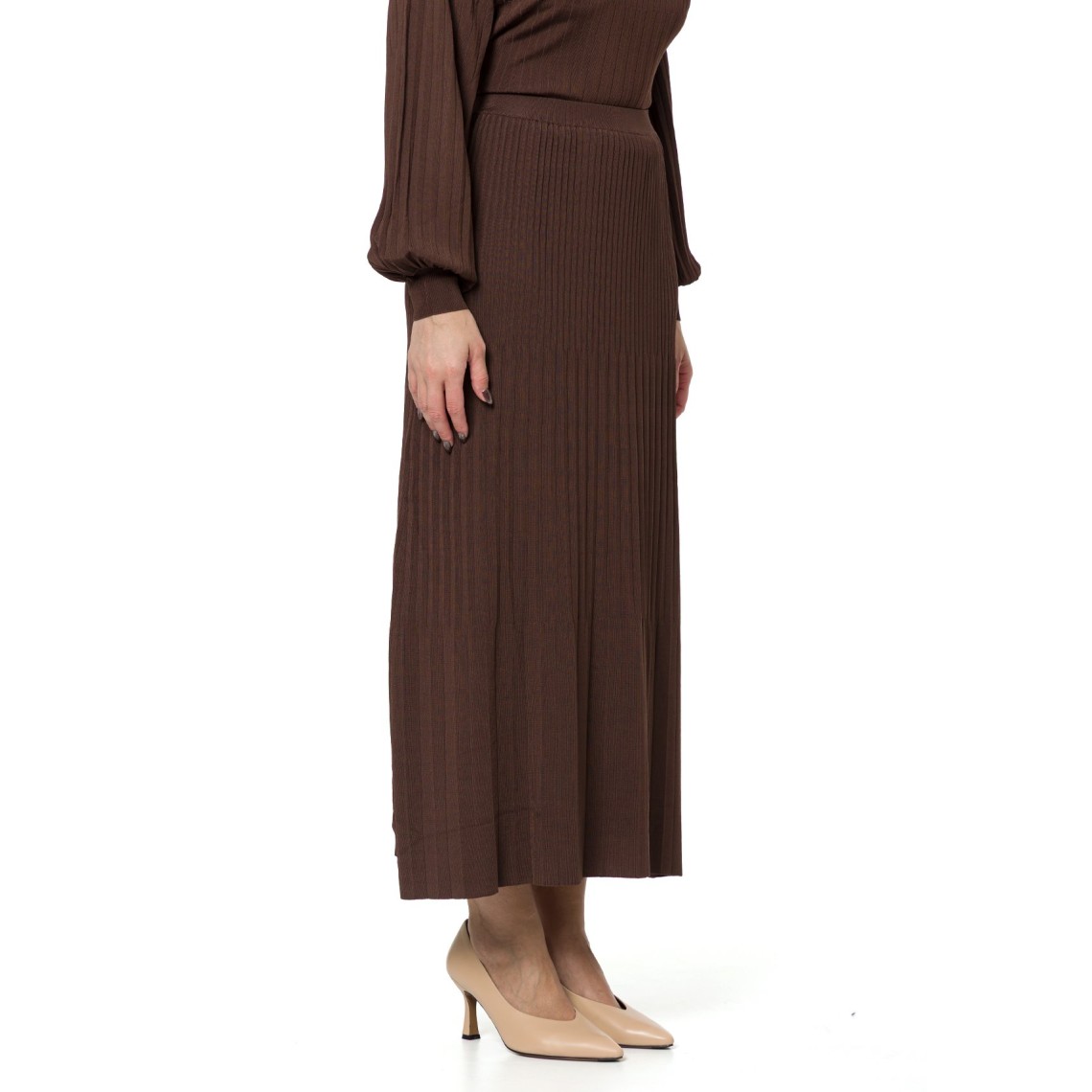 Gonna lunga in maglia plissettata Twinset