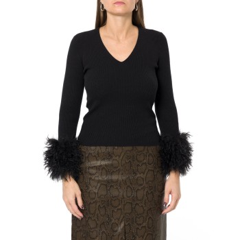 Maglia a coste con scollo a V Twinset