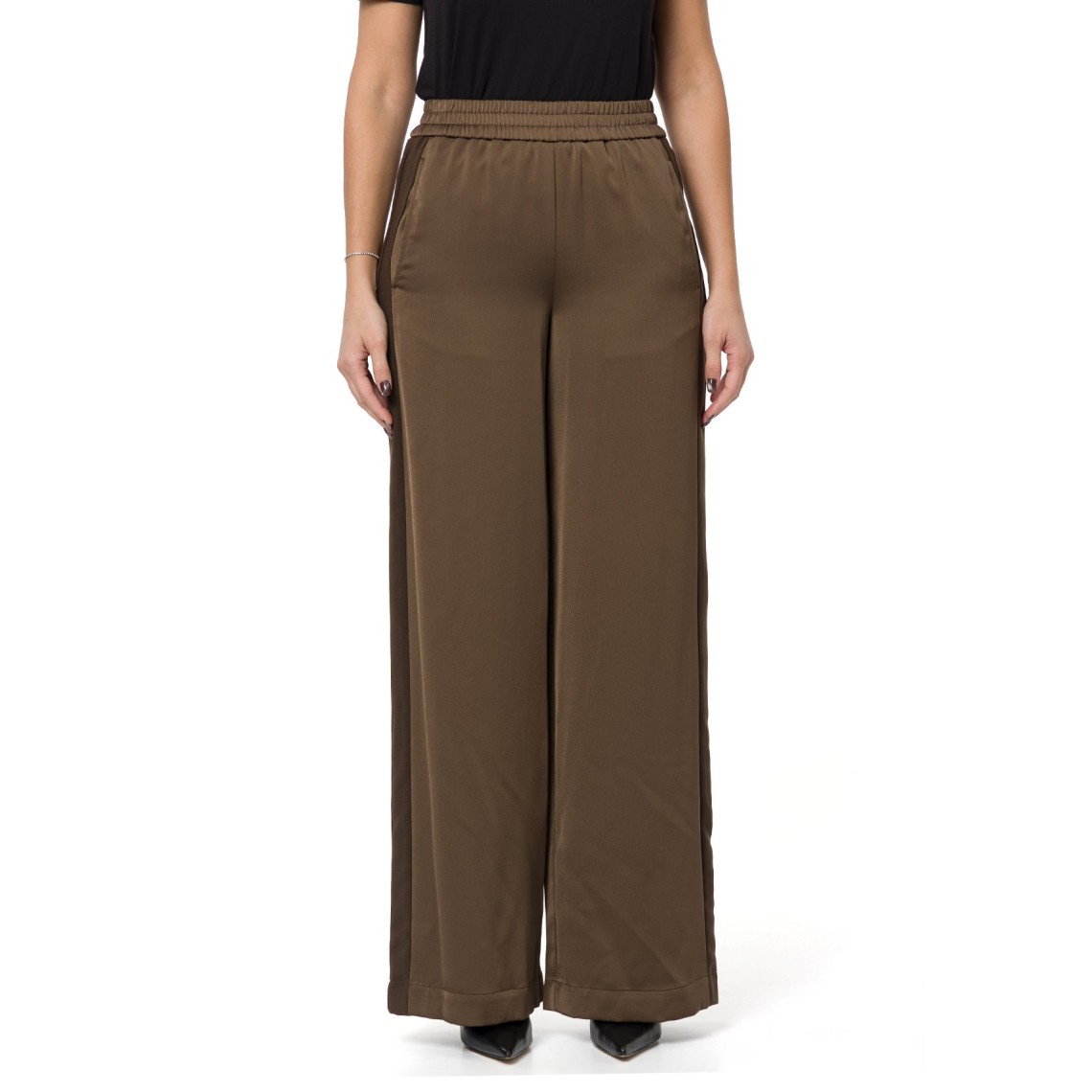 Pantaloni palazzo in envers satin Twinset