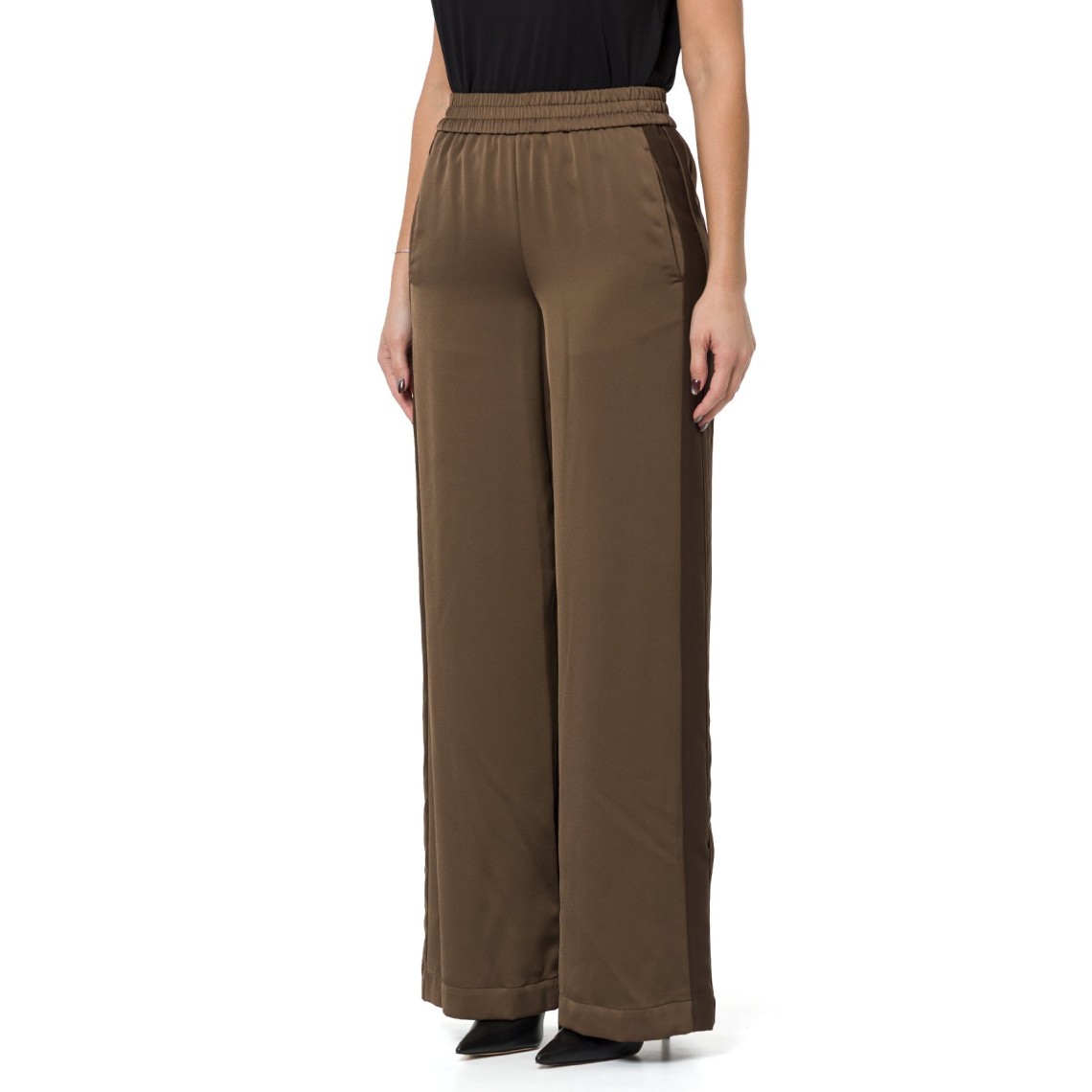 Pantaloni palazzo in envers satin Twinset