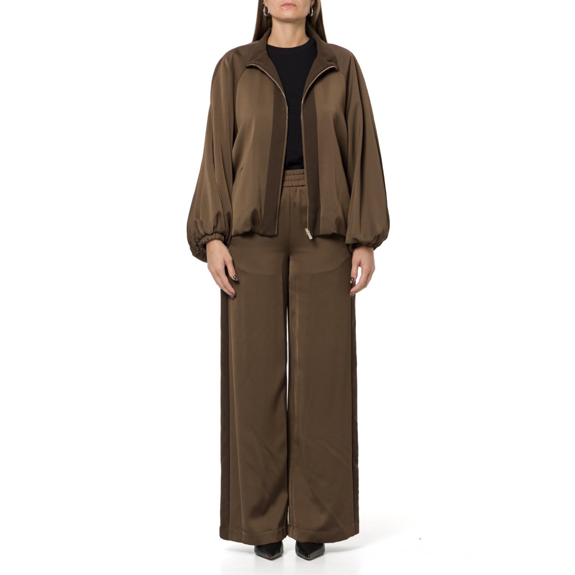 Pantaloni palazzo in envers satin Twinset