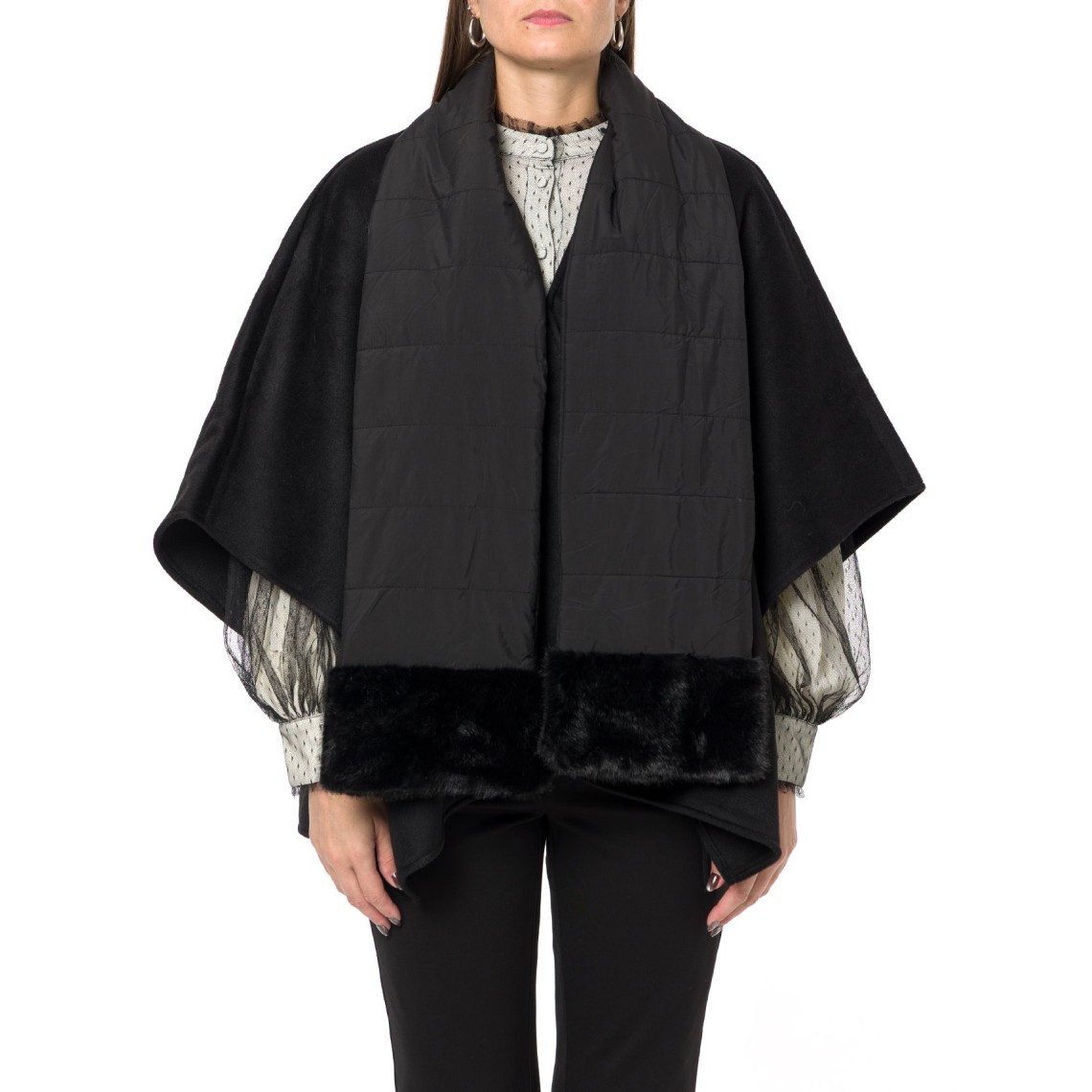 Poncho con sciarpa Twinset