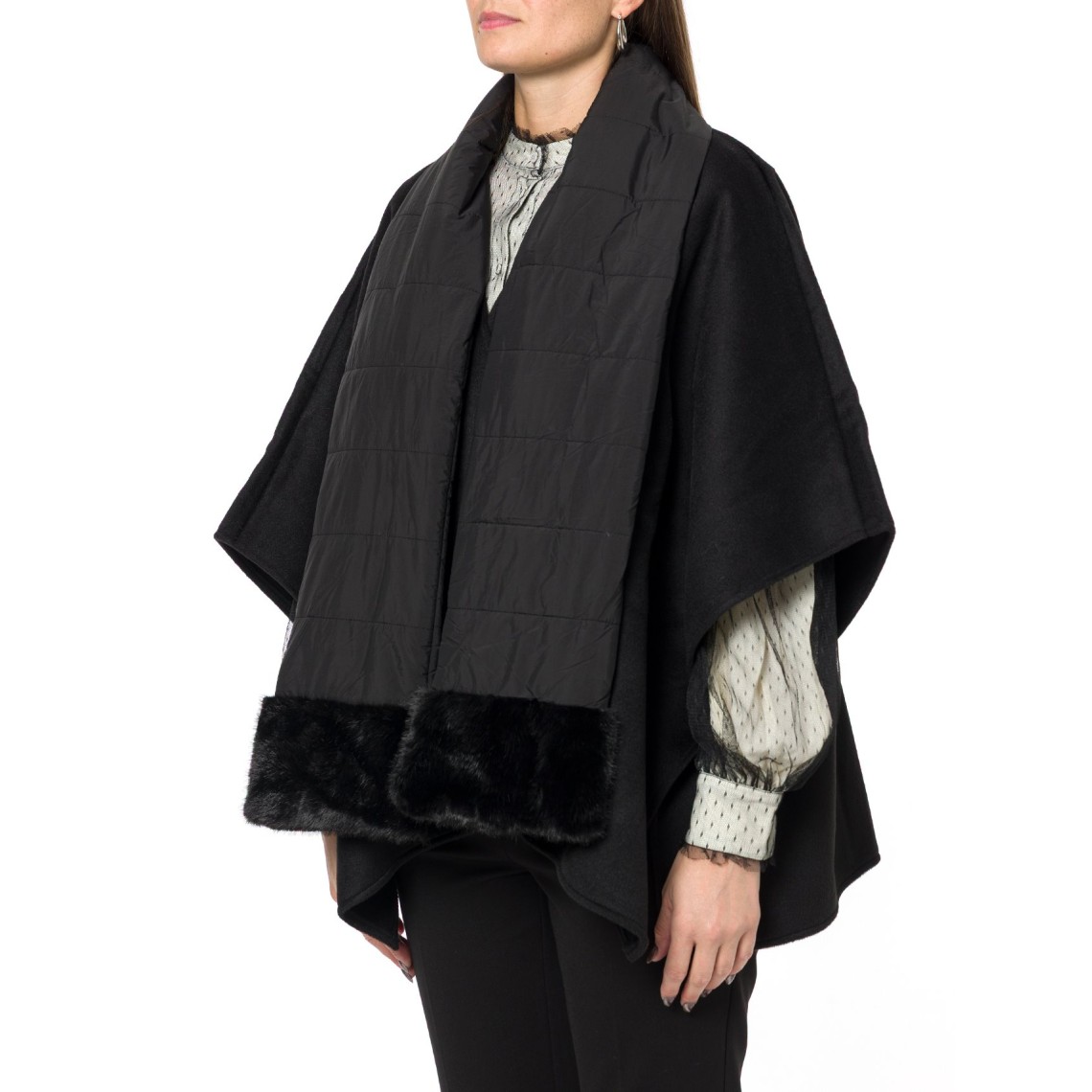 Poncho con sciarpa Twinset