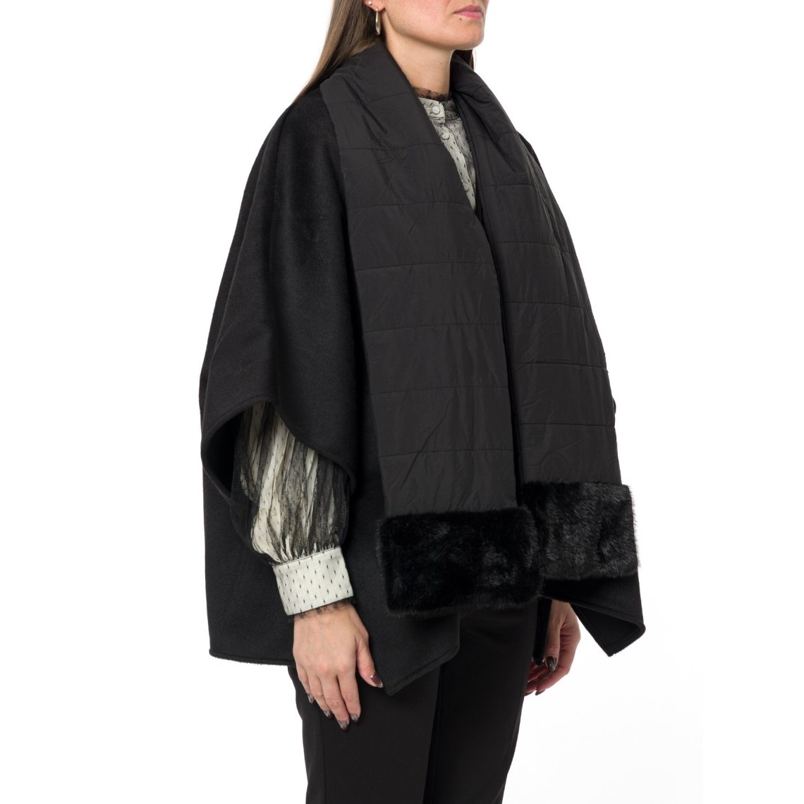 Poncho con sciarpa Twinset