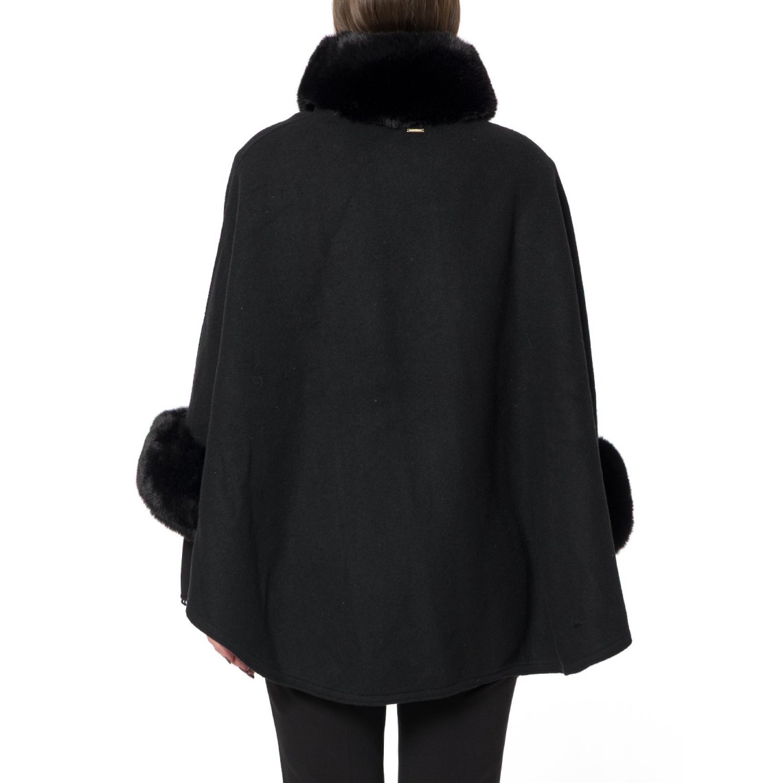 Poncho con faux fur Twinset