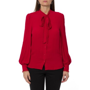 Camicia in crêpe de chine con fiocco Twinset