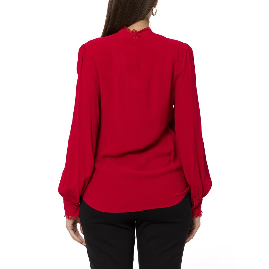 Camicia in crêpe de chine con fiocco Twinset