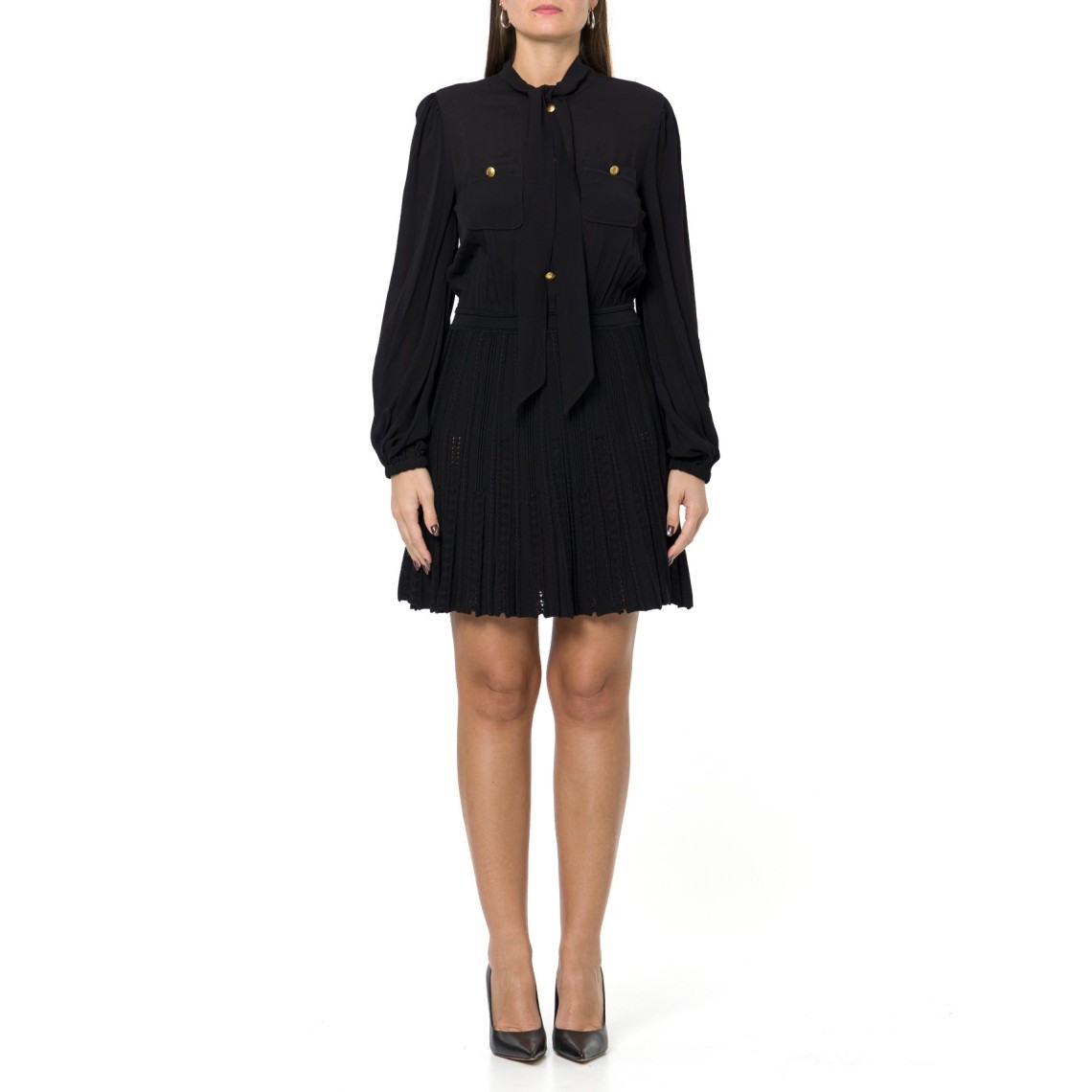Abito corto con gonna in maglia Twinset