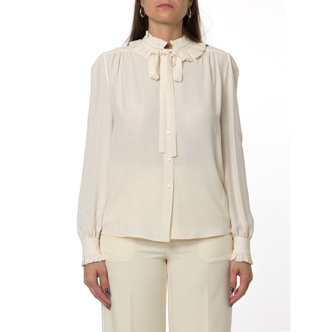 Camicia in misto seta jaquard Twinset